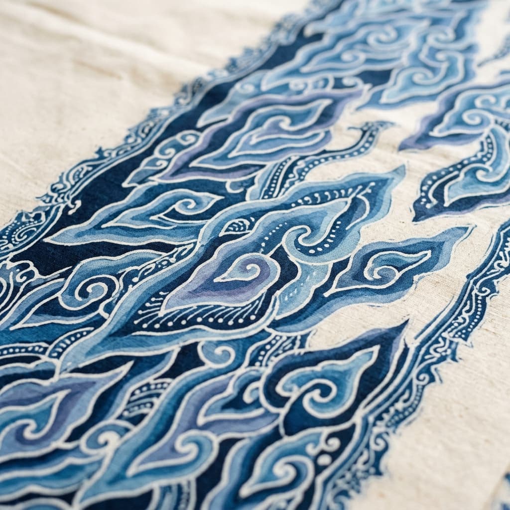 Kain batik Mega Mendung awan biru – batik tulis premium Puspanyidra Magelang